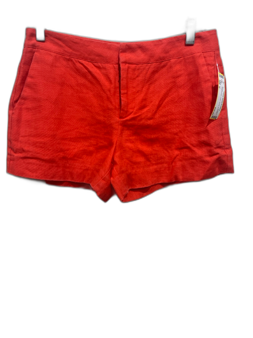 Joie Size 0 Coral Orange Linen Zip Fly Shorts Coral Orange / 0
