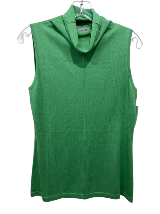 Kinross Size M Light Green Cashmere Sleeveless Turtleneck Top Light Green / M