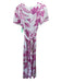 Melissa Odabash Size L White & Pink Viscose Pleated V Neck Side Pockets Dress White & Pink / L