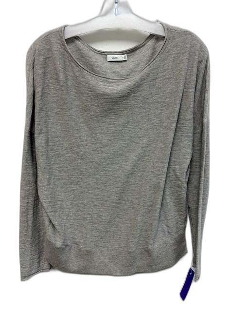 Vince Size XS Gray Missing Fabric Tag Knit Heathered Long Sleeve Wide Neck Top Gray / XS