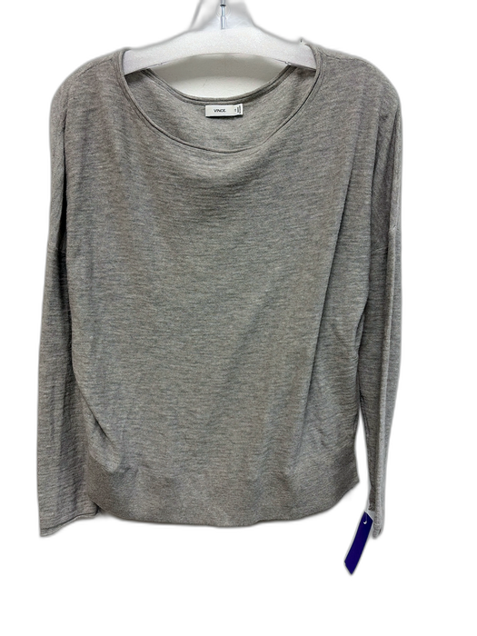 Vince Size XS Gray Missing Fabric Tag Knit Heathered Long Sleeve Wide Neck Top Gray / XS