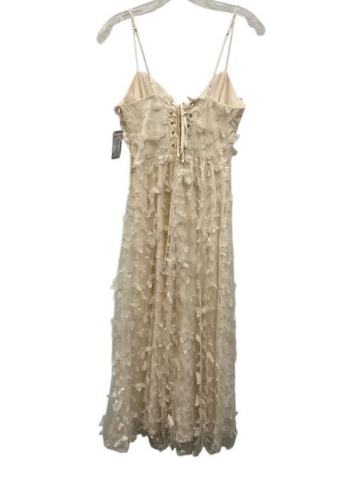 Thirty Thirty Size S Cream White Polyester Butterfly Applique Mesh Overlay Dress Cream White / S