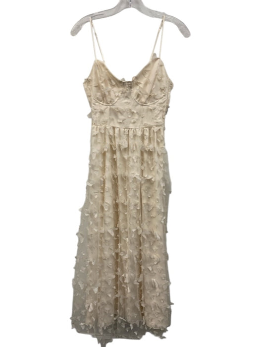 Thirty Thirty Size S Cream White Polyester Butterfly Applique Mesh Overlay Dress Cream White / S