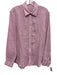 Kiwi Size M Pink Linen Solid Button Up Point Collar Men's Long Sleeve Shirt Pink / M