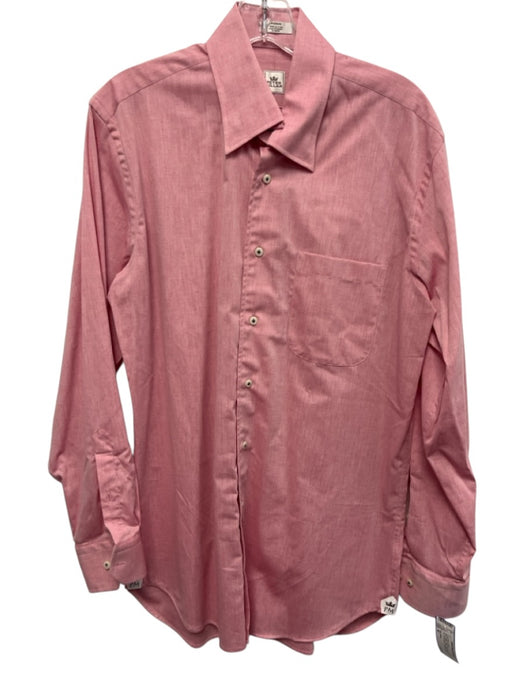 Peter Millar Size M Red Cotton Solid Button Up front pocket Long Sleeve Shirt Red / M