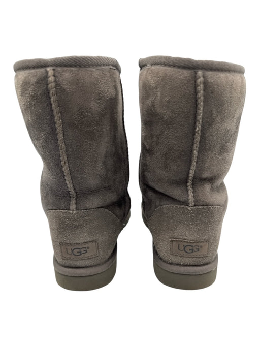 Ugg Shoe Size 8 Gray Suede Sherpa Fleece Stitch Detail Calf Boots Gray / 8