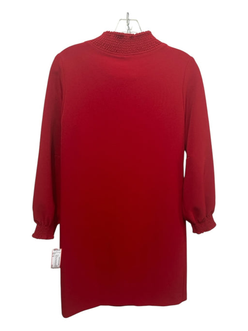 A.P.C. Size 36 Ruby Red Polyester Blend Long Balloon Sleeve Solid Dress Ruby Red / 36