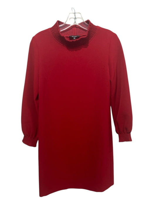 A.P.C. Size 36 Ruby Red Polyester Blend Long Balloon Sleeve Solid Dress Ruby Red / 36