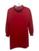 A.P.C. Size 36 Ruby Red Polyester Blend Long Balloon Sleeve Solid Dress Ruby Red / 36