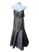Monique Lhuillier Size 12 Gunmetal Polyester Brocade Strapless bustier Gown Gunmetal / 12