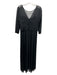 Alex Evenings Size 12 Black Polyester Micro Pleated 3/4 Sleeve Brooch Gown Black / 12