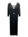 Alex Evenings Size 12 Black Polyester Micro Pleated 3/4 Sleeve Brooch Gown Black / 12