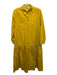 Zara Size XS Marigold Yellow Cotton Long Sleeve Solid Button Up & Collar Dress Marigold Yellow / XS