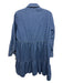 MNG Size 2 Medium Wash Cotton Denim Long Sleeve Solid 1/2 Button & Collar Dress Medium Wash / 2