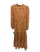 Lost + Wander Size XS Yellow, Orange, Multi Polyester Long Sleeve Floral Dress Yellow, Orange, Multi / XS