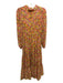 Lost + Wander Size XS Yellow, Orange, Multi Polyester Long Sleeve Floral Dress Yellow, Orange, Multi / XS