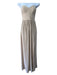 Amanda Uprichard Size S Beige White Silk Strapless Solid Maxi Dress Beige White / S