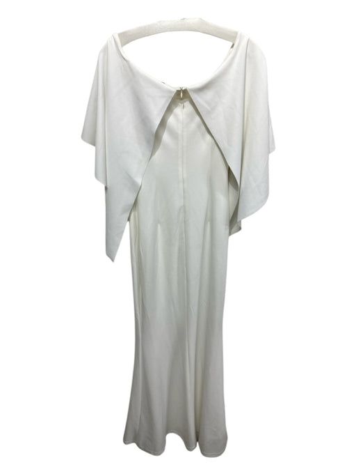 Pasduchas Size 8 White Synthetic Sleeveless Solid Drape Detail Maxi Dress White / 8