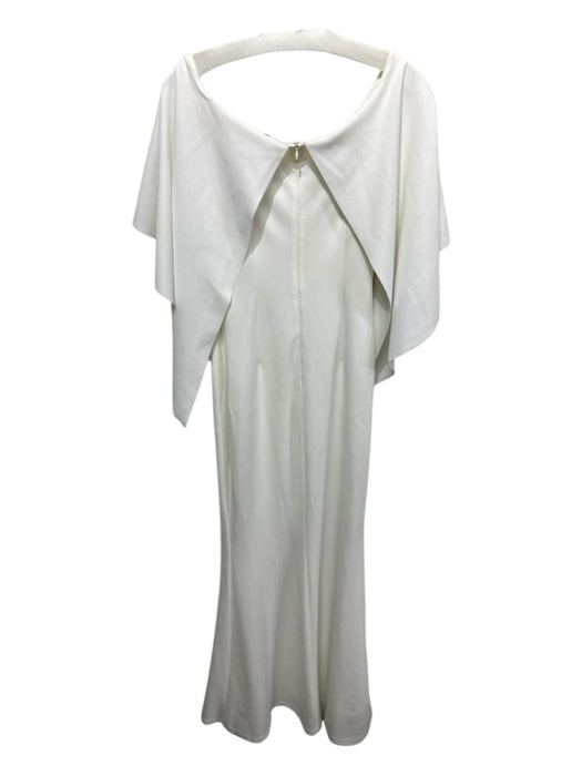 Pasduchas Size 8 White Synthetic Sleeveless Solid Drape Detail Maxi Dress White / 8