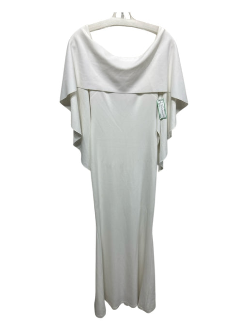 Pasduchas Size 8 White Synthetic Sleeveless Solid Drape Detail Maxi Dress White / 8