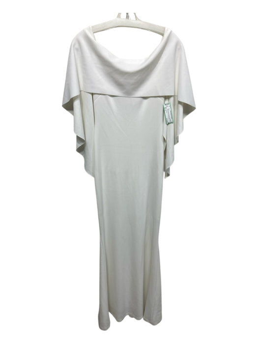 Pasduchas Size 8 White Synthetic Sleeveless Solid Drape Detail Maxi Dress White / 8