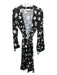 L'Academie Size XS navy blue, cream, green Polyester Long Sleeve Floral Dress navy blue, cream, green / XS