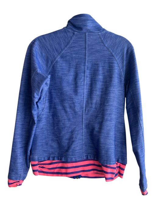 The North Face Size M Blue Polyester & Cotton Mock Neck Zip Up Fitted Jacket Blue / M