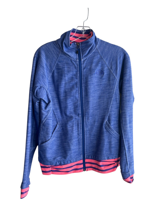 The North Face Size M Blue Polyester & Cotton Mock Neck Zip Up Fitted Jacket Blue / M