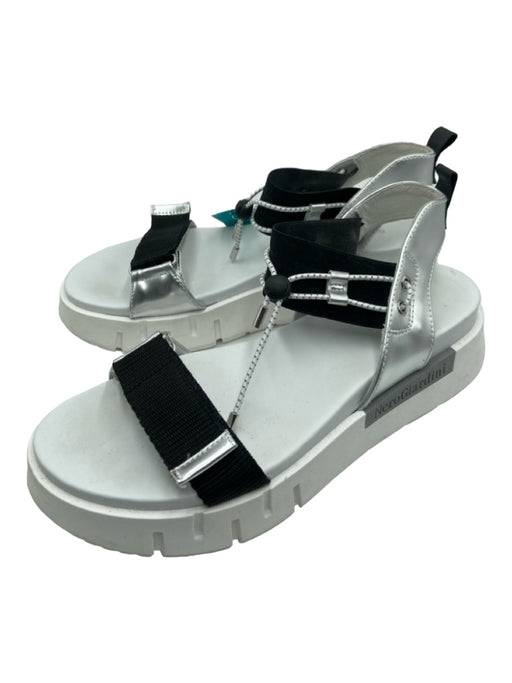 Nero Giardini Shoe Size 40 White & Black Synthetic open toe Velcro Sandals White & Black / 40