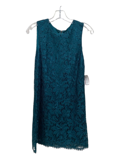 Dolce & Gabbana Size 42 Green Viscose Blend Lace Overlay Back Zip Shift Dress Green / 42