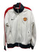 Nike Size M White & Red Synthetic Solid Zip UP Track Men's Jacket M