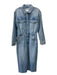 Pistola Size S Light Wash Cotton Denim Button Up Front Slit Midi Dress Light Wash / S