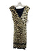 Roberto Cavalli Size 44 Cream & Brown print Polyamide Blend Animal Print Dress Cream & Brown print / 44