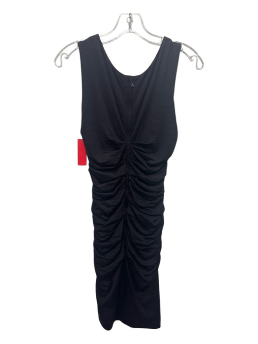 Dolce & Gabbana Size 42 Espresso Brown Wool Sleeveless Ruched Below Knee Dress Espresso Brown / 42