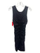 Dolce & Gabbana Size 42 Espresso Brown Wool Sleeveless Ruched Below Knee Dress Espresso Brown / 42