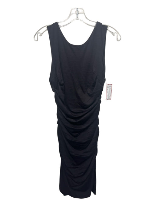 Dolce & Gabbana Size 42 Espresso Brown Wool Sleeveless Ruched Below Knee Dress Espresso Brown / 42