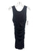 Dolce & Gabbana Size 42 Espresso Brown Wool Sleeveless Ruched Below Knee Dress Espresso Brown / 42