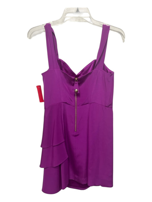 Temperley Size 8 Fuschia Pink Silk Sleeveless Pleated Back Zip Above Knee Dress Fuschia Pink / 8