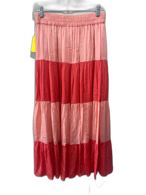 Emily McCarthy Size S Mixed Pinks Viscose Blend Elastic Waistband Striped Skirt Mixed Pinks / S