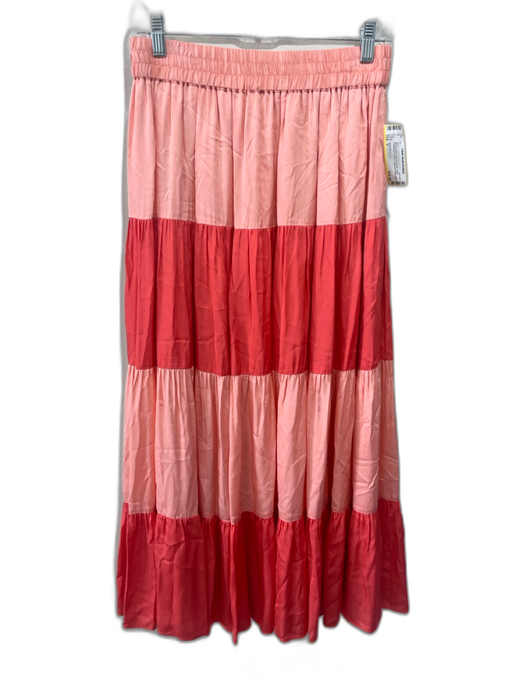 Emily McCarthy Size S Mixed Pinks Viscose Blend Elastic Waistband Striped Skirt Mixed Pinks / S