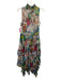Alice + Olivia Size 8 White & Multi Polyester Sleeveless All Over Print Dress White & Multi / 8