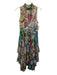 Alice + Olivia Size 8 White & Multi Polyester Sleeveless All Over Print Dress White & Multi / 8