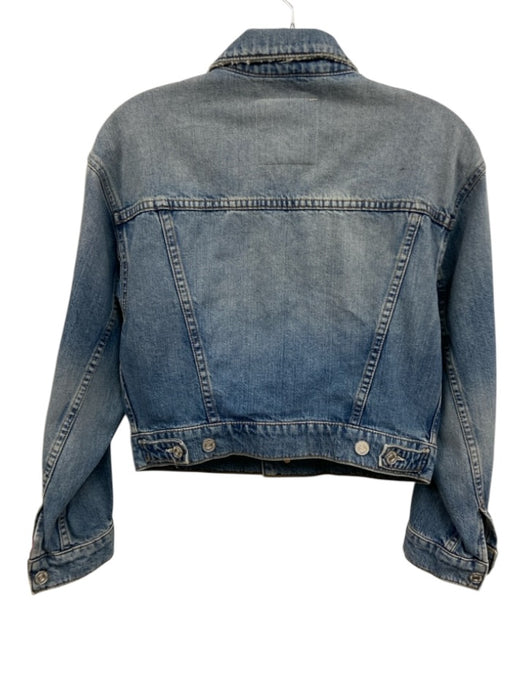 Mother Superior Size S Light Wash Cotton Long Sleeve Button Up Denim Jacket Light Wash / S