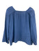 Stark X Size M Blue Cotton Long Sleeve Seersucker Split Neck Skirt Set Blue / M