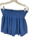 Stark X Size M Blue Cotton Long Sleeve Seersucker Split Neck Skirt Set Blue / M