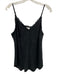 Bella Dahl Size S Black Tencel Lyocell Fringe Trim V Neck Cami Top Black / S