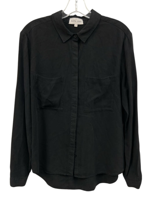 Bella Dahl Size M Black Tencel Lyocell Button Down Long Sleeve Top Black / M