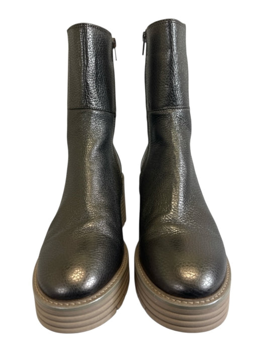 Softwaves Shoe Size 39 Taupe Leather Upper Metallic Elastic Side Zip Boots Taupe / 39