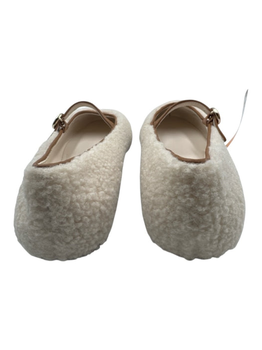 Kate Spade Shoe Size 9 Cream & Brown Leather Lined Faux Shearling Flats Cream & Brown / 9