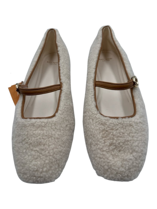 Kate Spade Shoe Size 9 Cream & Brown Leather Lined Faux Shearling Flats Cream & Brown / 9